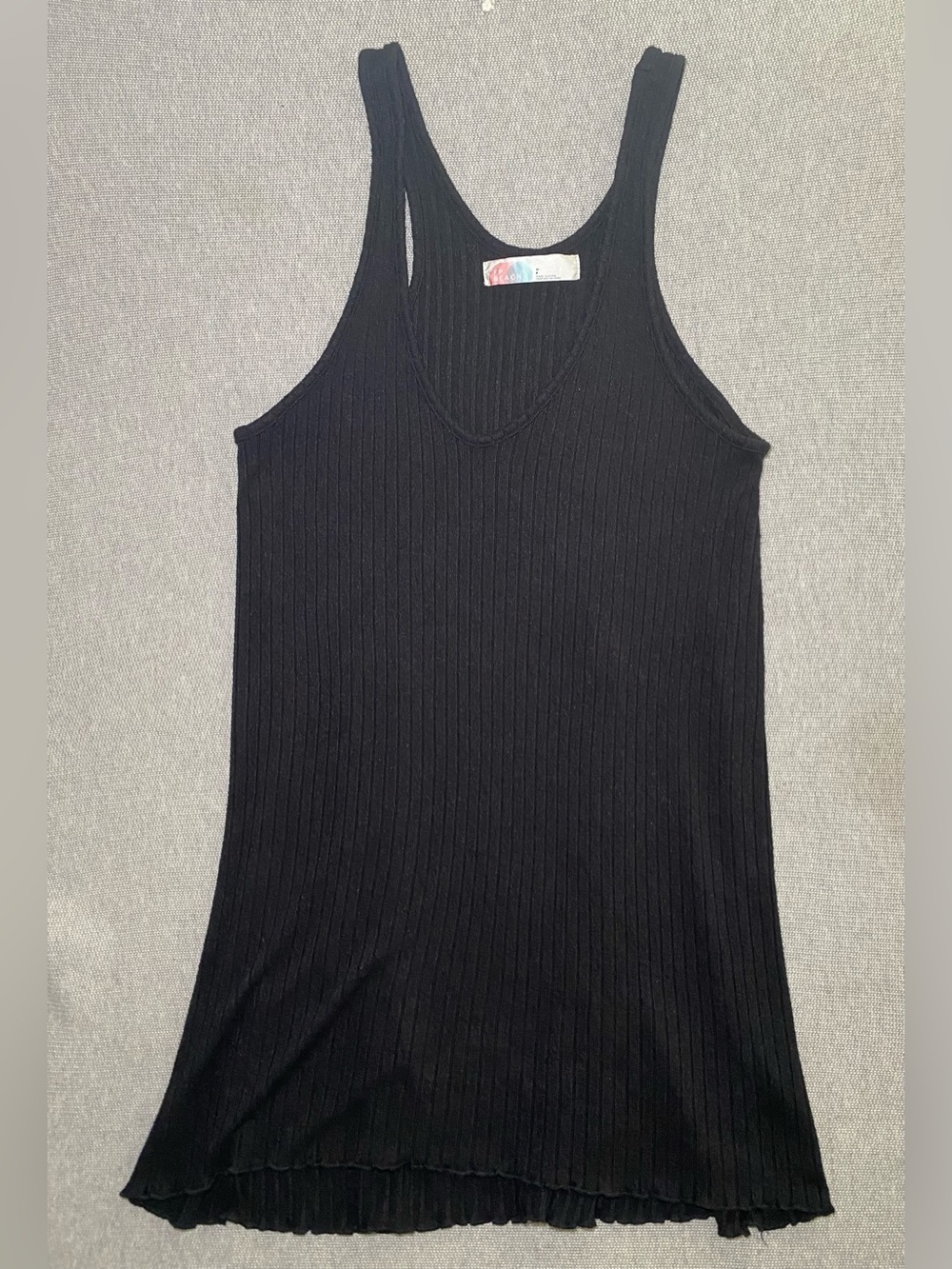 Free People FP Beach Dress Size S Ribbed Tank V-neck Black